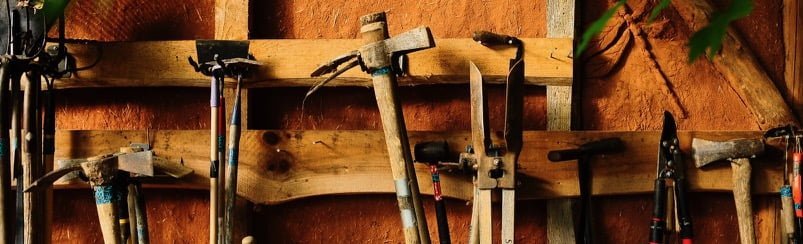 tools with wooden handles
