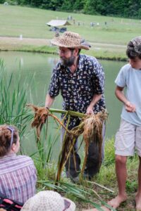 doug elliott harvesting cattail roots