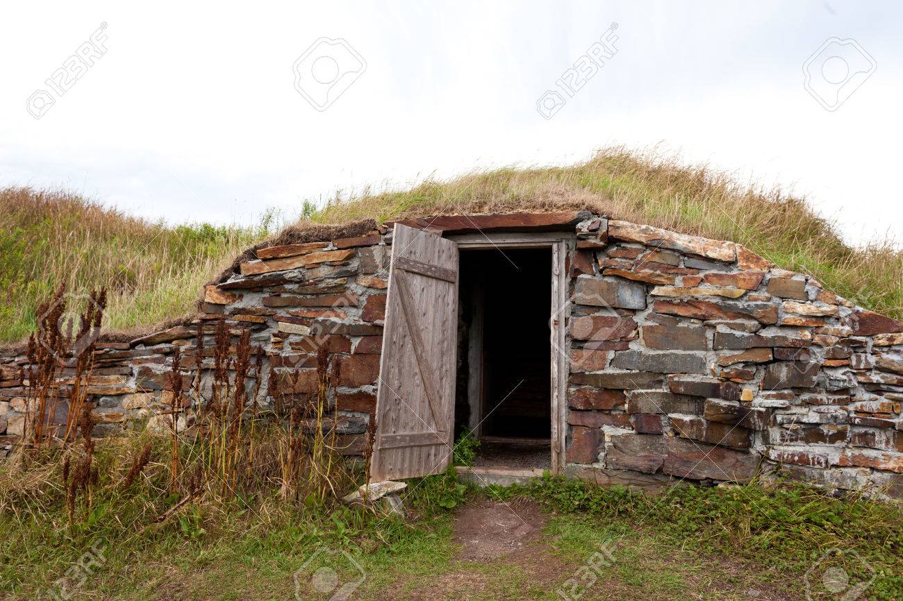 old fashioned underground root cellar