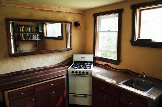 gas stove in tiny house