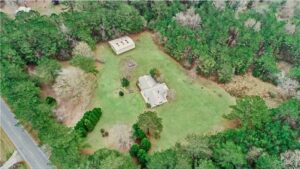 aerial photo of land purchased by permaculture design course students