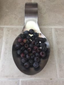 blueberries in a large spoon