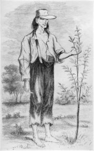 drawing of Johnny Appleseed