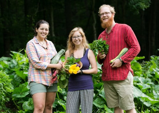 gardening students with summer bounty