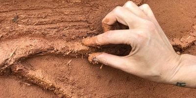 sculpting cob during natural building class