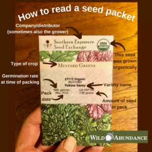 how to read a seed packet