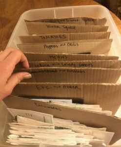 box of organized seeds