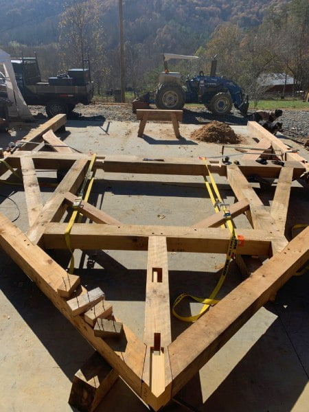 timber frame bent for barn