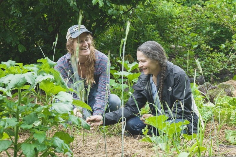 women gardening together