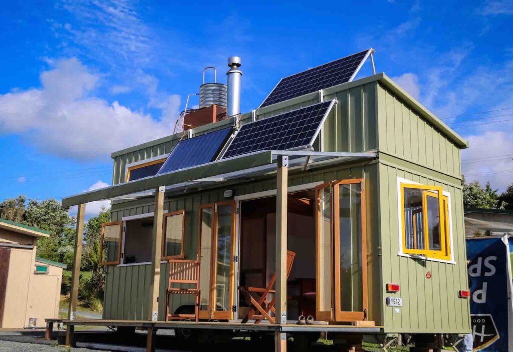 tiny house with solar panels