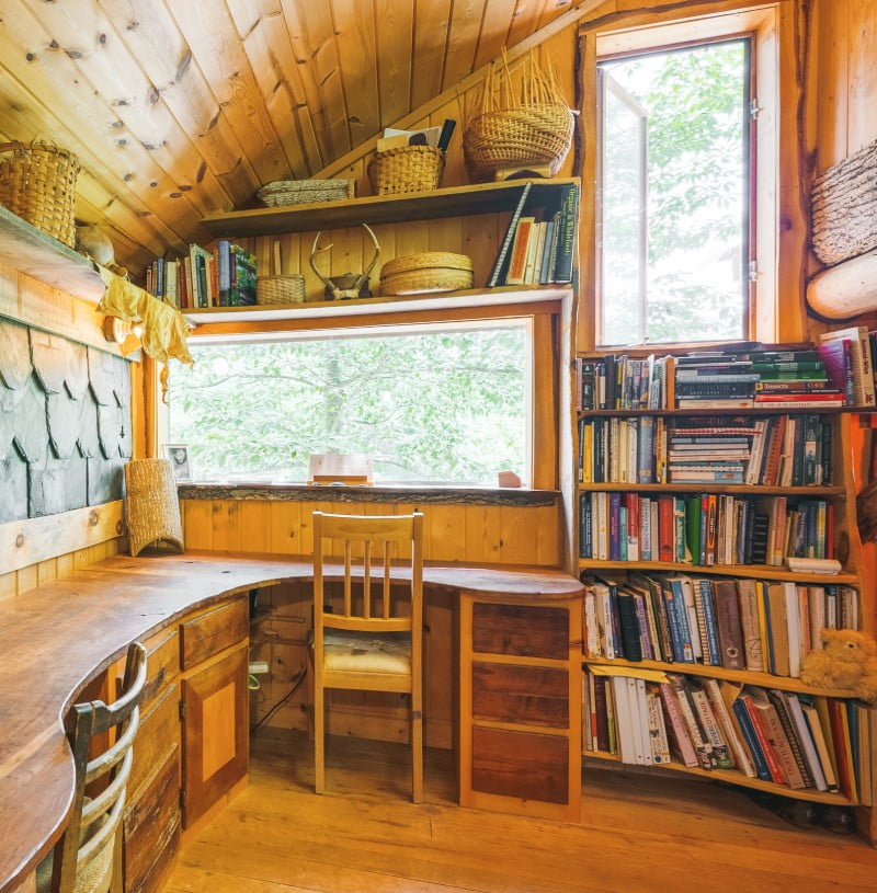 natural building tiny house office