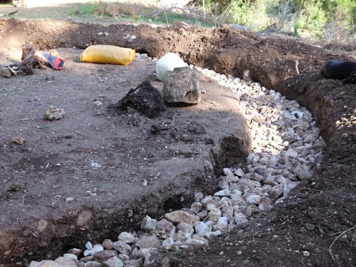 rubble trench tiny house foundation