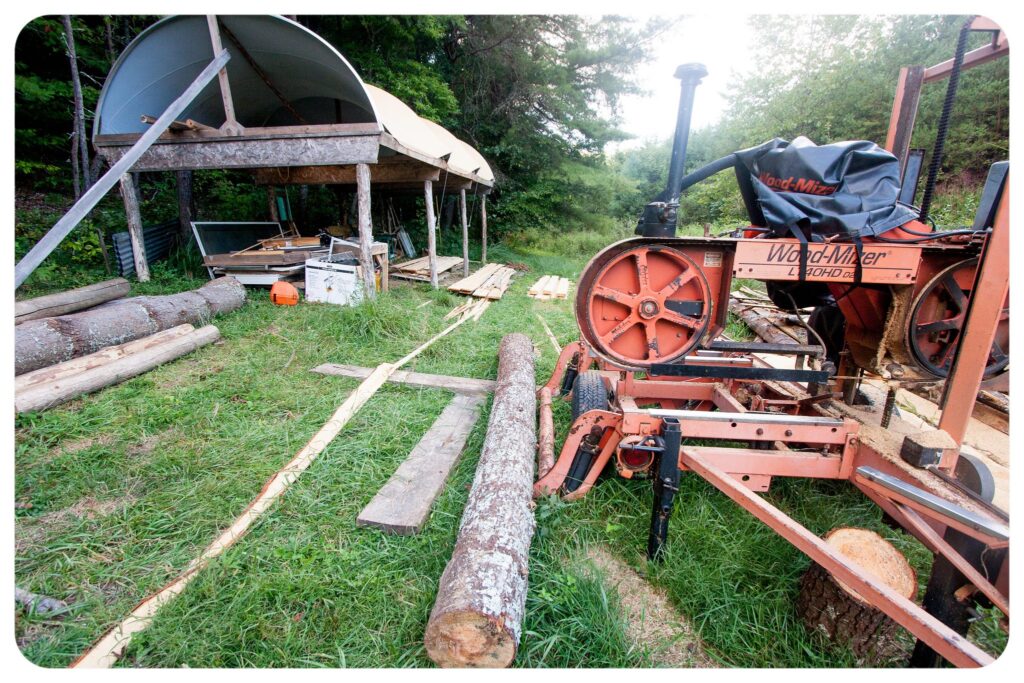 wood mill for lumber to build a tiny house