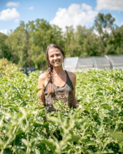 Stephanie Hein in her garden