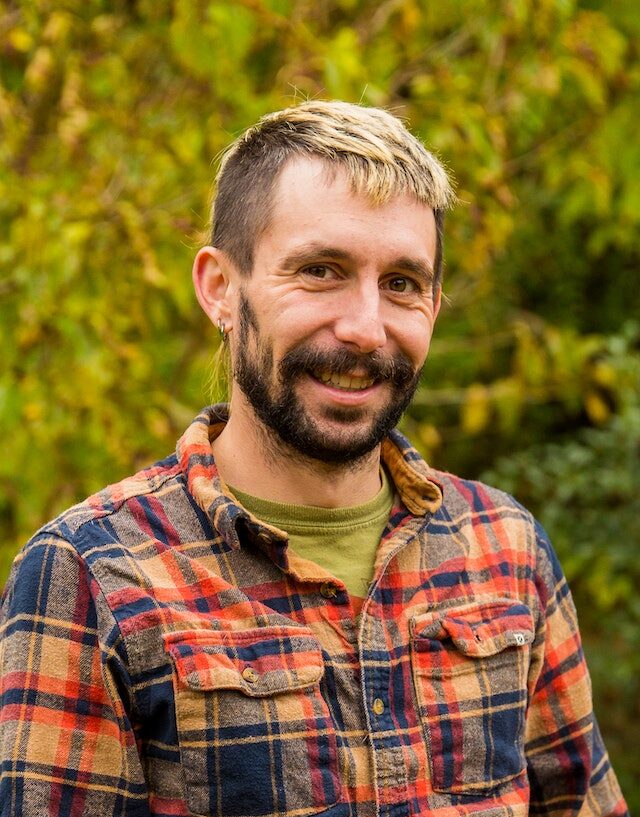 Pete McElvey, instructor for womens basic carpentry and Tiny House building workshops at Wild Abundance