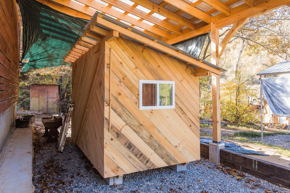 Shed built in Women's Advanced Carpentry workshop at Wild Abundance