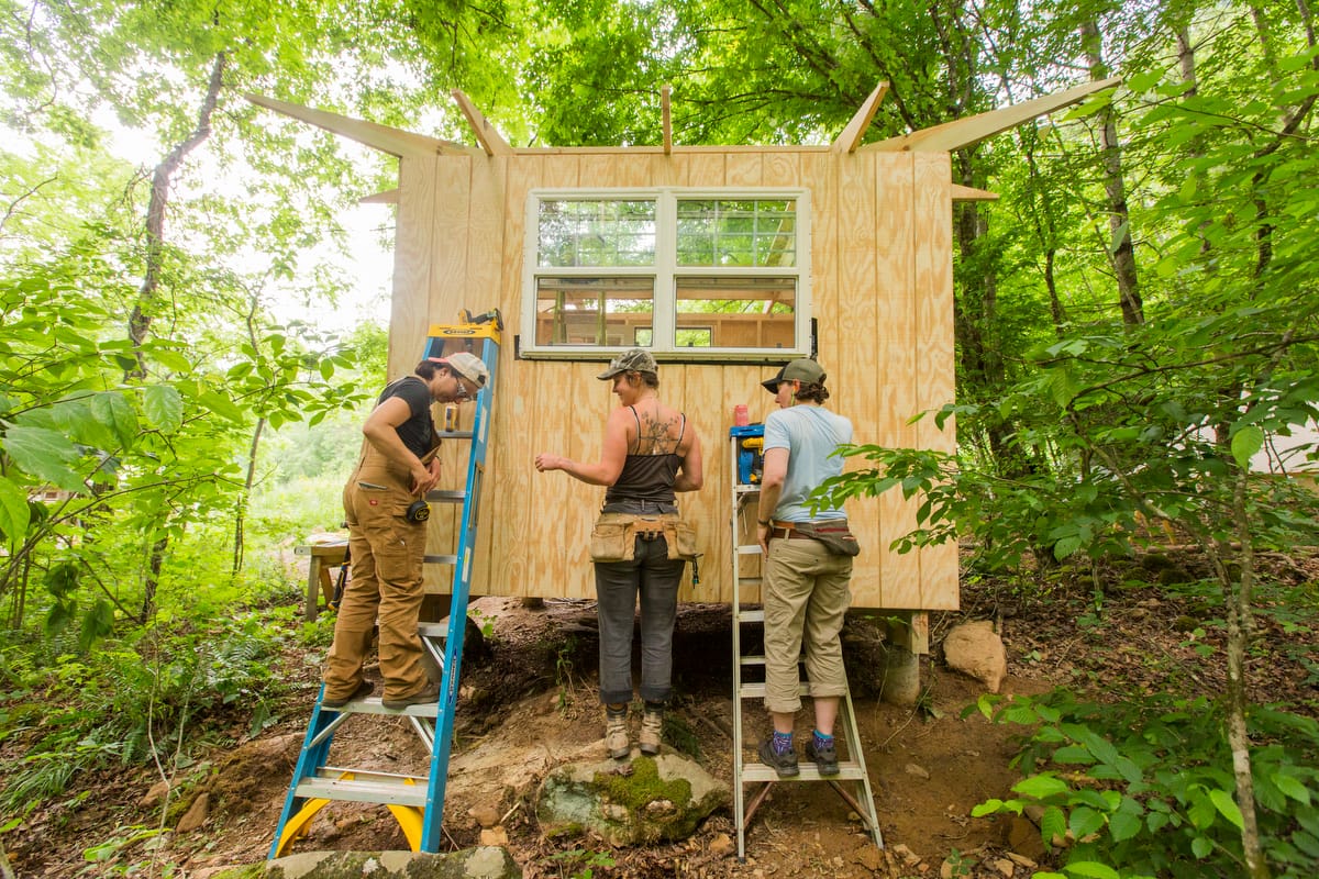 14-WAC class page update 2025 Shed built in Women's Advanced Carpentry workshop at Wild Abundance