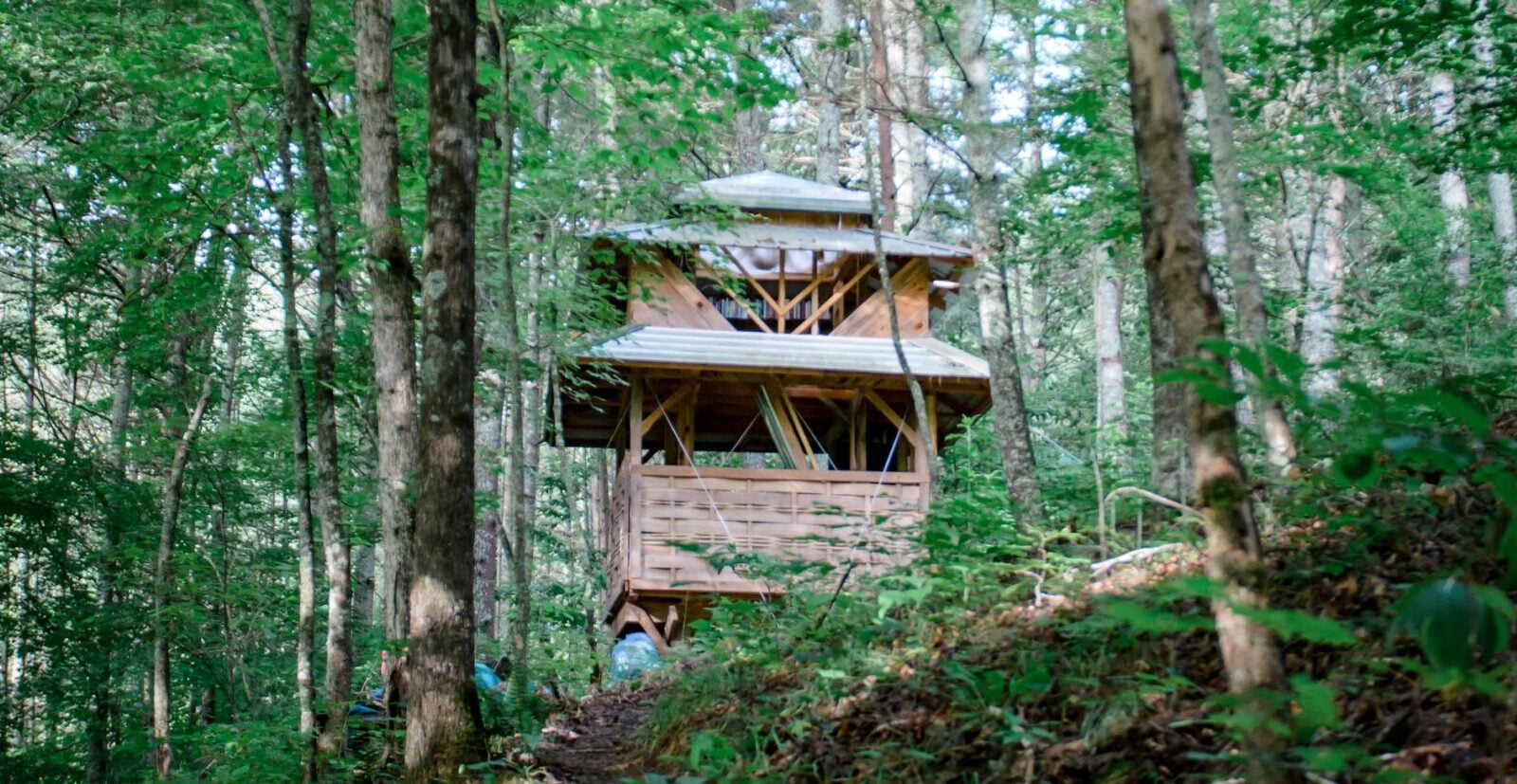 The Pagoda, one of the Airbnb's available for rent at the Wild Abundance campus at Sanford Way