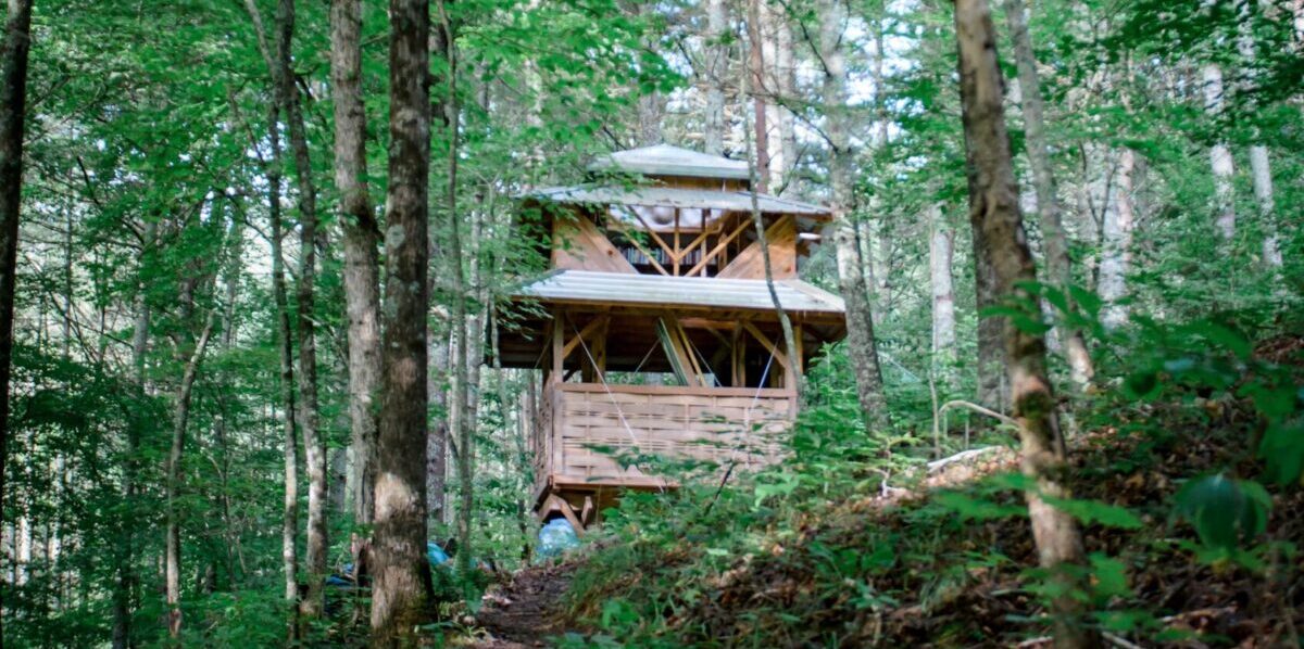 The Pagoda, one of the Airbnb's available for rent at the Wild Abundance campus at Sanford Way
