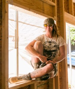 Madison Moore, instructor of Carpentry and Tiny House building at Wild Abundance